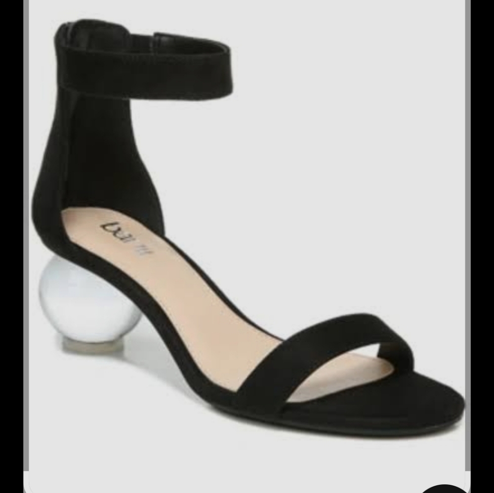 Bar III Cheryyl Ball-Heel Sandals Heel Glass Clear Ball Whimsical Size 8 Macy's